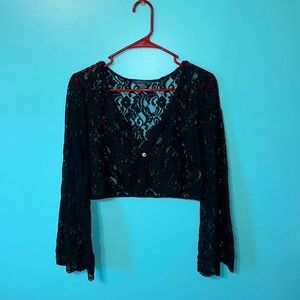 Kendall and Kylie Cropped Gothic Laced Crop Top